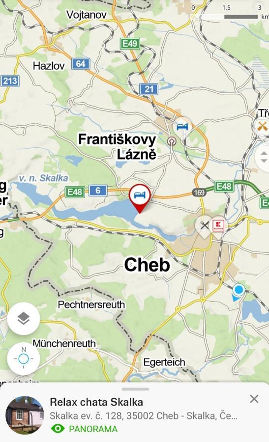 Relax chatka u jezera Skalka Cheb Exteriér fotografie